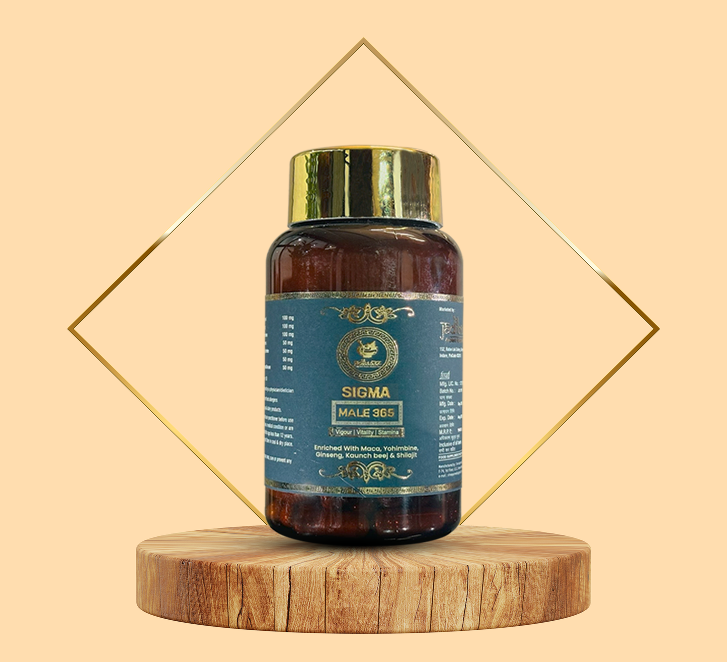 Men's Massage Oil  & Sigma Male 365 Capsule - For Improved Energy Levels, Vitality & Performance